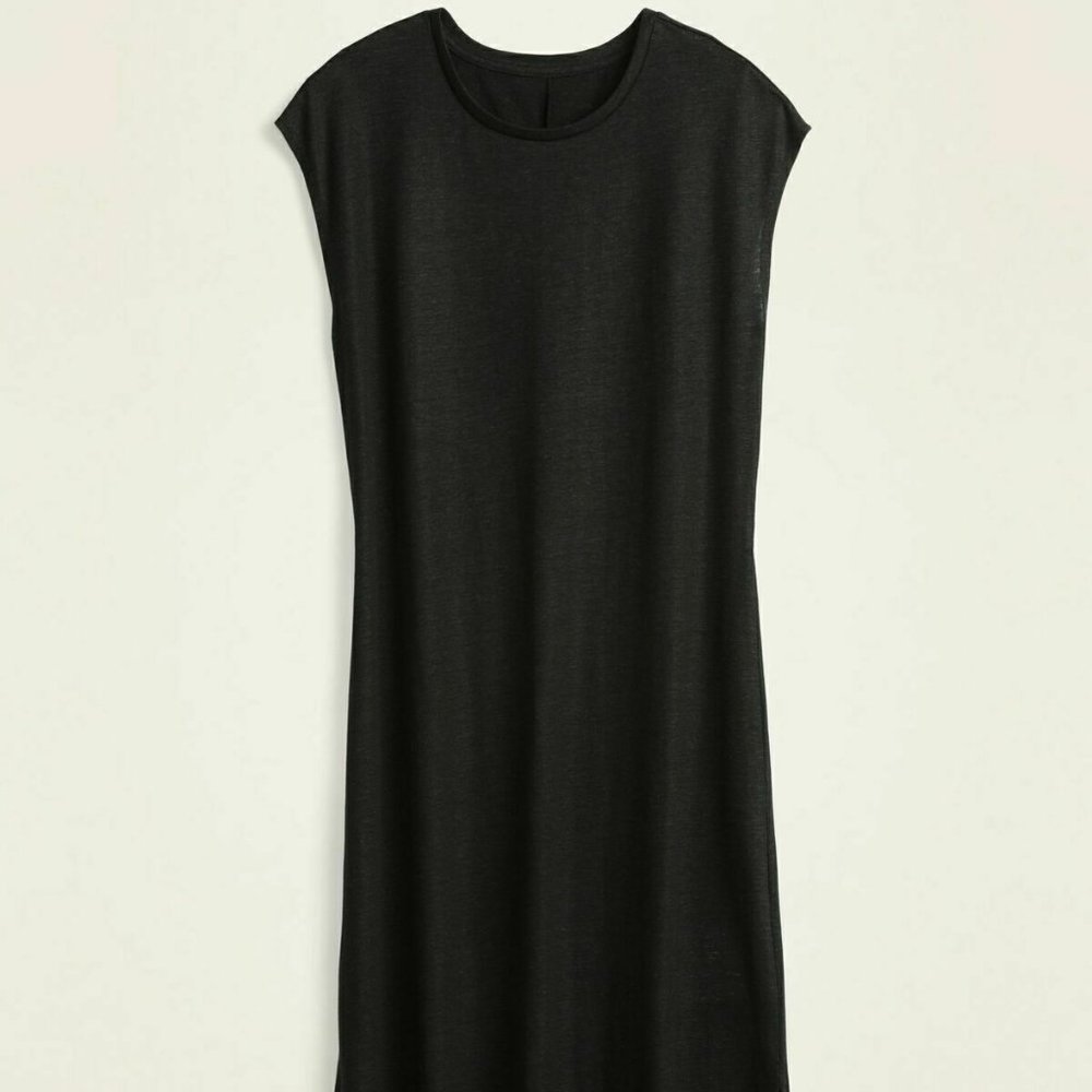 Old Navy Linen Blend Jersey Midi T-Shirt Dress